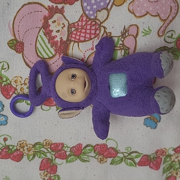 Vintage Teletubbies Tinky Winky Plush Zippered Clip - Picture 1 of 5